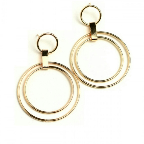HOOPS Double Hoop Layer Earrings - Picture 3 of 5